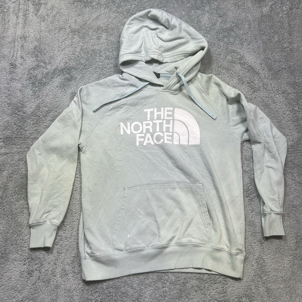 The North Face Sage Green Pullover Hoodie with White Logo